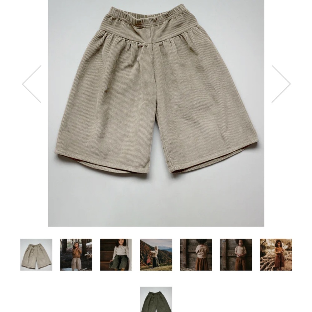 The Simple Folk The Corduroy Culottes in Oatmeal Size 6/7